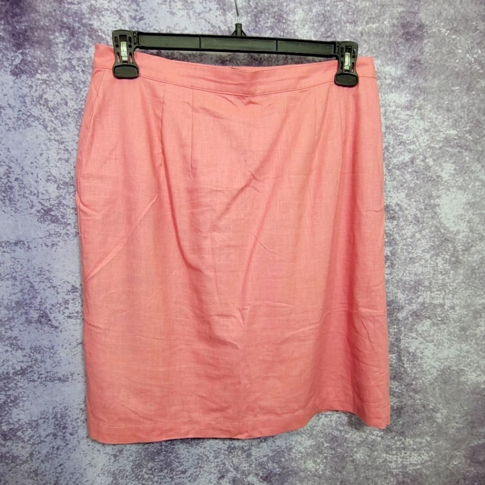 Pink Linen Skirt‎